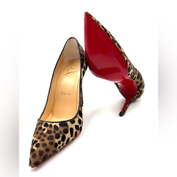 Christian Louboutin Leopard Kate 100 Pony Heels - Picture 4 of 7